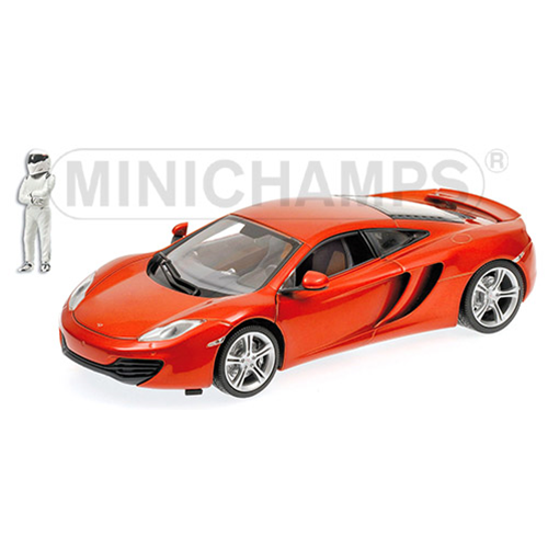 MC LAREN MP4-12C TOP GEAR 2011 ORANGE WITH FIGURE 1:18 Minichamps Movie Modellino