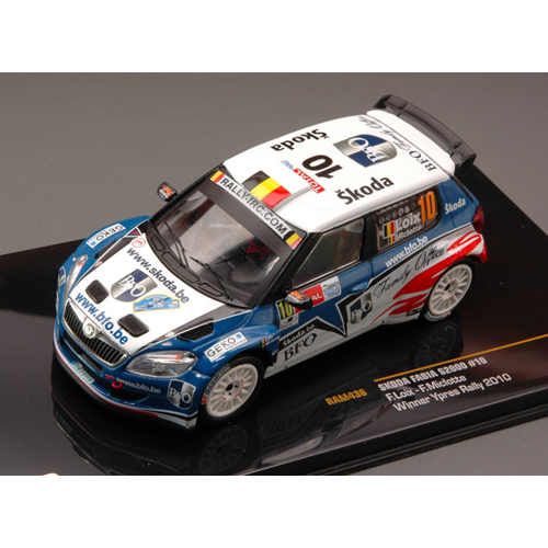 SKODA FABIA S2000 N.10 WINNER YPRES RALLY 2010 LOIX-MICLOTTE 1:43 Ixo Model Auto Rally Modellino