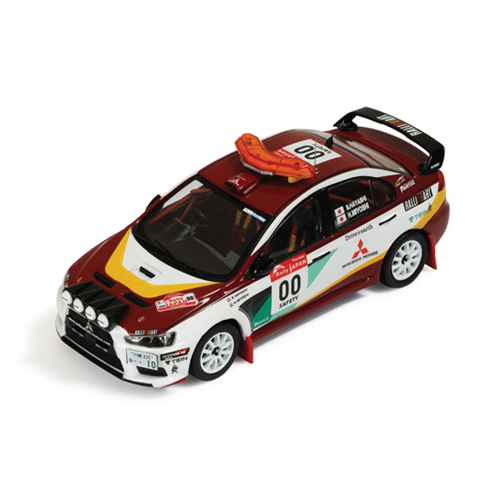 MITSUBISHI LANCER EVO X N.00 SAFETY CAR R.JAPAN 2008 MYOSHI-HAYASH 1:43 Ixo Model Auto Rally Modellino