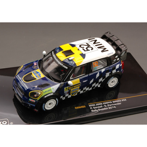 MINI JOHN COOPER WORKS N.52 8th SWEDEN 2012 SANDELL-PARMANDER 1:43 Ixo Model Auto Rally Modellino