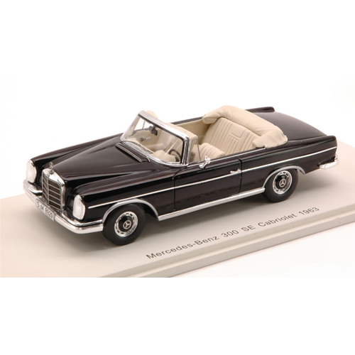 MERCEDES 300 SE CABRIO 1963 BLACK 1:43 Spark Model Auto Stradali Modellino