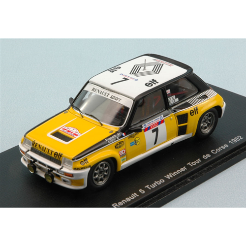 RENAULT 5 TURBO N.7 WINNER TOUR DE CORSE 1982 J.RAGNOTTI-J.M.ANDRIE 1:43 Spark Model Auto Rally Modellino