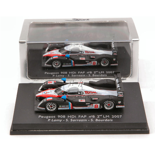 PEUGEOT 908 N.8 Le Mans 2007 1:87 Spark Model Auto Competizione Modellino