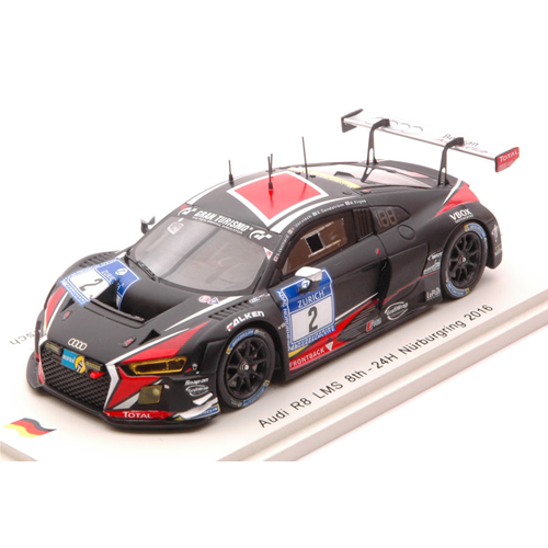 AUDI R8 LMS N.2 8th 24 H NURBURGRING 2016 LEONARD-FRIJNS 1:43 Spark Model Auto Competizione Modellino