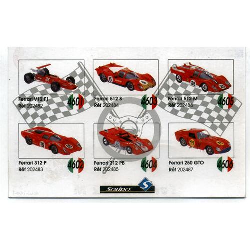 FERRARI METAL BOX COLLECT.Pz.6 1:43 Solido Auto Competizione Modellino