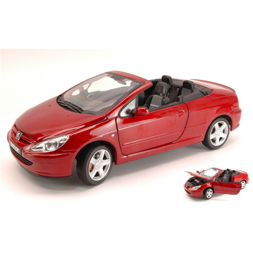 PEUGEOT 307 CONVERTIBLE CABRIO 2003 RED 1:18 Solido Auto Stradali Modellino