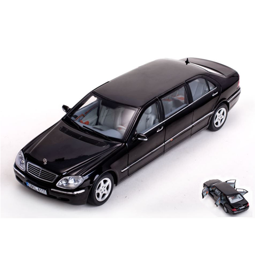 MERCEDES S CLASS PULLMAN 1998 BLACK 1:18 SunStar Auto Stradali Modellino