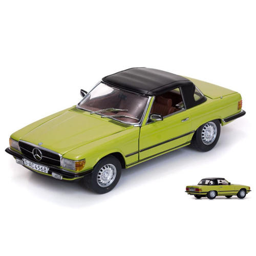MERCEDES 350 SL CLOSED CONVERTIBLE 1977 MIMOSA YELLOW 1:18 SunStar Auto Stradali Modellino