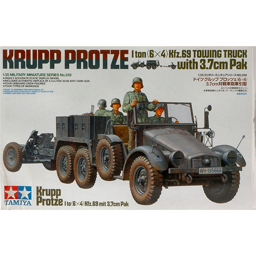 KRUPP TOWING TRUCK WITH TOWING KIT 1:35 Tamiya Kit Mezzi Militari Modellino