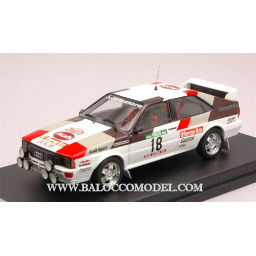 AUDI QUATTRO N.18 3rd PORTUGAL 1982 WITMANN-DIEKMANN 1:43 Trofeu Auto Rally Modellino