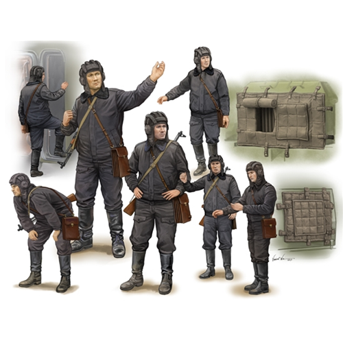 SOVIET SOLDIER SCUD B CREW KIT 1:35 Trumpeter Kit Figure Militari Modellino