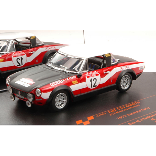 FIAT 124 ABARTH N.12 2nd SANREMO 1973 M.VERINI-A.TORRIANI 1:43 Vitesse Auto Rally Modellino