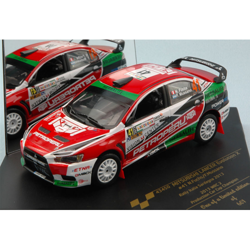 MITSUBISHI LANCER EVO X N.41 14th ITALY 2013 N.FUCHS-F.MUSSANO 1:43 Vitesse Auto Rally Modellino