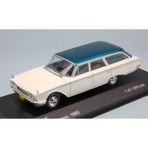 FORD RANCH WAGON 1960 WHITE WITH  BLUE ROOF 1:43 Whitebox Auto Stradali Modellino