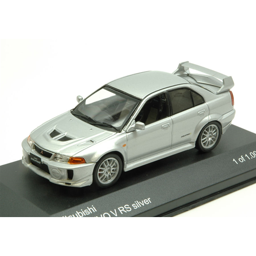 MITSUBISHI LANCER EVO V RS 1998 SILVER 1:43 Whitebox Auto Stradali Modellino