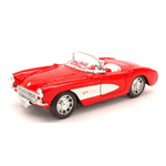 CHEVROLET CORVETTE 1957 RED/WHITE 1:24 Welly Auto Stradali Die Cast Modellino