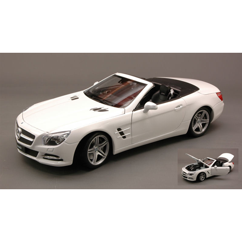 MERCEDES SL500 (R231) CONVERTIBLE 2012 WHITE 1:18 Welly Auto Stradali Modellino