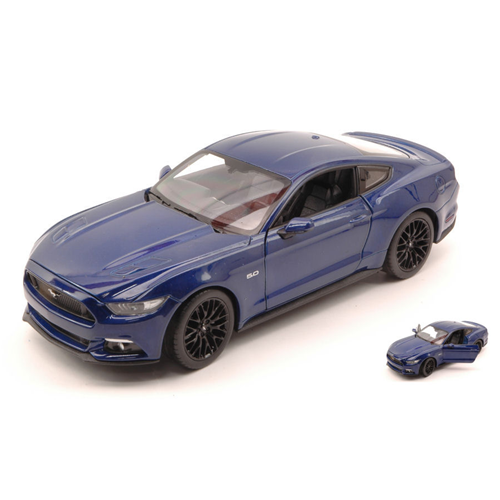FORD MUSTANG GT 2015 BLUE 1:24 Welly Auto Stradali Modellino