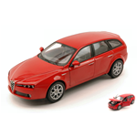 ALFA ROMEO 159 SPORTWAGON 2007 RED 1:24 Welly Auto Stradali Modellino
