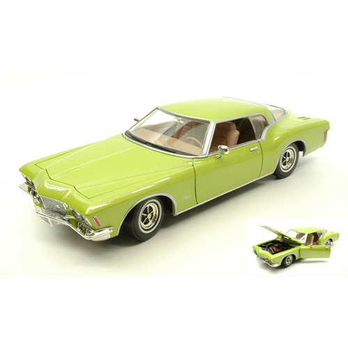 BUICK RIVIERA GS 1971 W/VINYL TOP METALLIC GREEN 1:18 Lucky Die Cast Auto Stradali Modellino