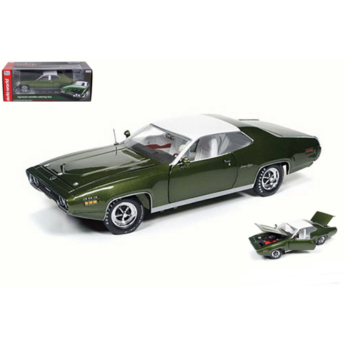 PLYMOUTH SATTELITE 1971 GREEN 1:18 Auto World Auto Stradali Modellino