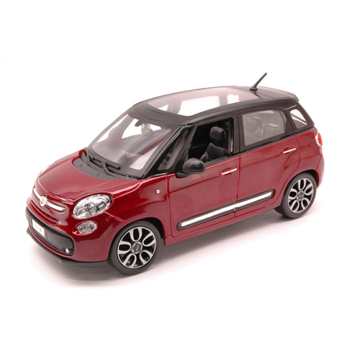 FIAT 500L 2012 RED BURGUNDY 1:24 Burago Auto Stradali Modellino