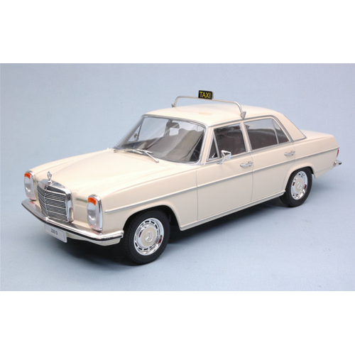MERCEDES 220 D/8 (W115) TAXI BEIGE 1973 1:18 ModelCarGroup Taxi Modellino