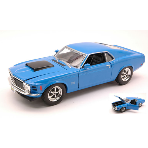 FORD MUSTANG BOSS 429 1970 BLUE 1:24 MotorMax Auto Stradali Modellino