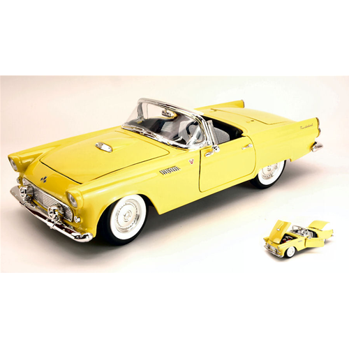 FORD THUNDERBIRD CONVERTIBLE HARD TOP 1955 YELLOW 1:18 Yat Ming Auto Stradali Modellino