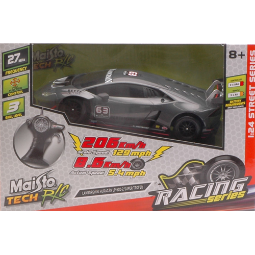 LAMBORGHINI HURACAN LP620-2 SUPER TROFEO SILVERGUN RADIOCOMANDO 1:24 Maisto Radiocomando Modellino