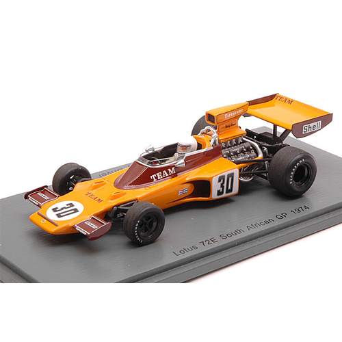 LOTUS 72E P.DRIVER 1974 N.30 RETIRED SOUTH AFRICAN GP 1:43 Spark Model Formula 1 Modellino