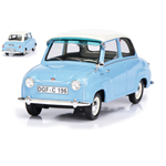 GOGGOMOBIL 1955 LIGHT BLUE WITH WHITE ROOF 1:18 Schuco Auto Stradali Die Cast Modellino