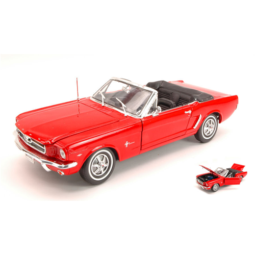 FORD MUSTANG CABRIO 1964 RED 1:18 Welly Auto Stradali Modellino