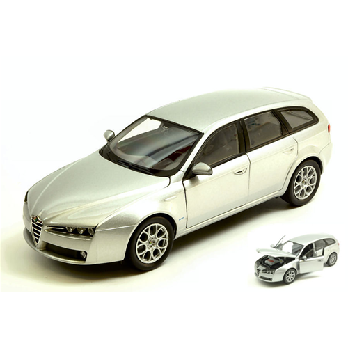 ALFA ROMEO 159 SPORTWAGON 2007 SILVER 1:24 Welly Auto Stradali Modellino