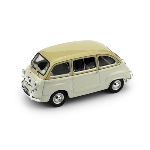 FIAT 600D 1960 SABBIA/GRIGIO CHIARO 1:43 Brumm Auto Stradali Modellino