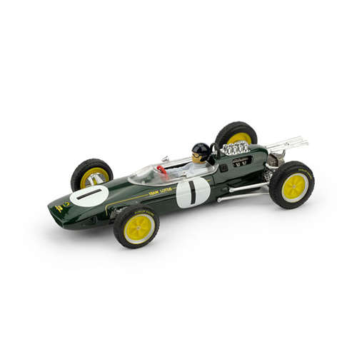 LOTUS 25 J.CLARK 1963 N.1 WINNER BELGIO GP WORLD CHAMPION + PILOTA 1:43 Brumm Formula 1 Modellino