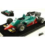 ALFA ROMEO 184T R.PATRESE 1984 N.22 TEAM BENETTON CON VETRINA 1:18 Looksmart Formula 1 Modellino