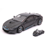 BMW i8 2015 MATT BLACK 1:24 Rastar Auto Stradali Die Cast Modellino