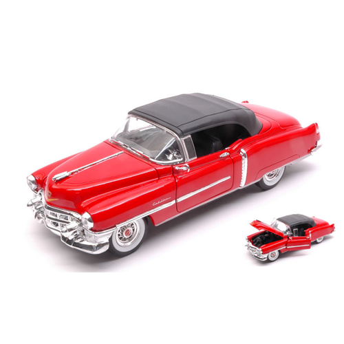 CADILLAC ELDORADO CONVERTIBLE 1953 RED 1:24 Welly Auto Stradali Modellino