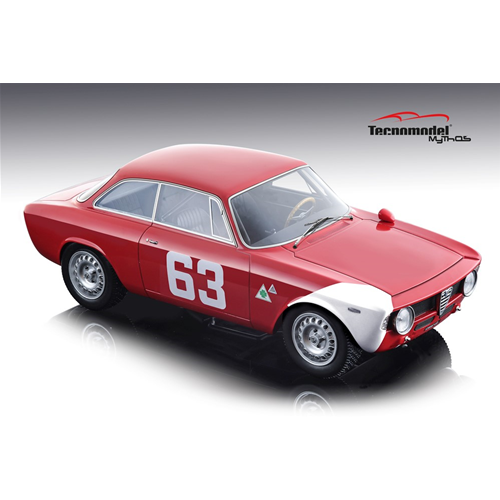 ALFA ROMEO GIULIA 1600 GTA N.63 WINNER 4H MONZA 1966 DE ADAMICH/ZEC.1:18 Tecnomodel Auto Competizione Modellino