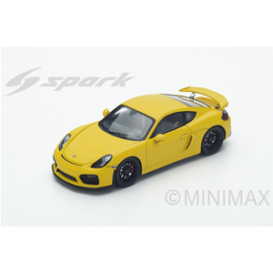 PORSCHE CAYMAN GT4 2016 YELLOW 1:43 Spark Model Auto Stradali Modellino