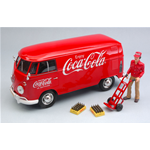 VW T1 BUS TRANSPORTER 1963 COCA COLA + FIGURE 1:24 Motorcity Classics Veicoli Commerciali Modellino