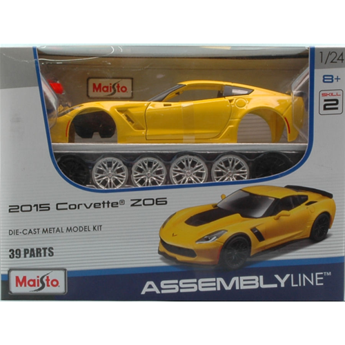 CHEVROLET CORVETTE Z06 2015 YELLOW KIT 1:24 Maisto Kit Auto Modellino