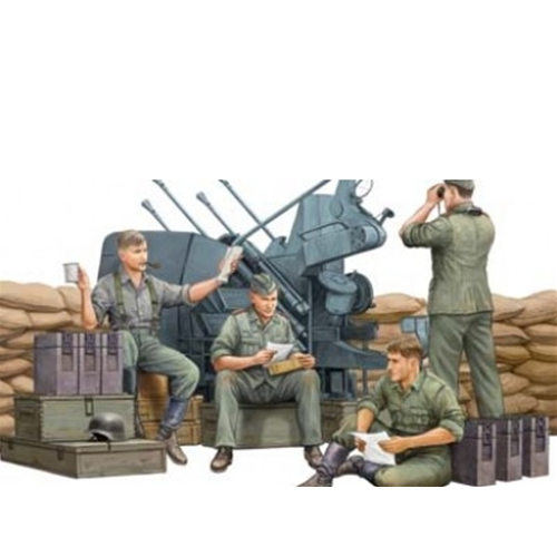 GERMAN ANTI AIRCRAFT GUN CREW KIT 1:35 Trumpeter Kit Figure Militari Modellino