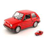 FIAT 126 1973 RED 1:24 Welly Auto Stradali Modellino
