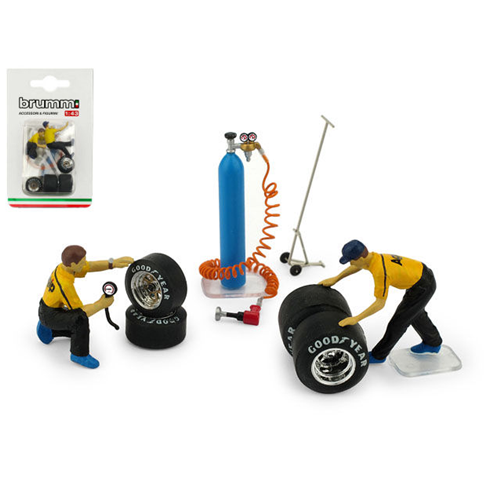 SET CAMBIO GOMME 2 MECCANICI + ACCESSORI Brumm Art.Vari Modellino