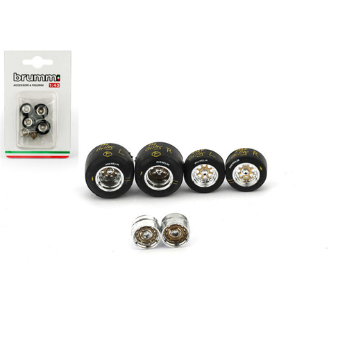 SET PNEUMATICI SLICK + CERCHI PER FERRARI 126 CK 1980-81 COD.BM 367 1:43 Brumm Art.Vari Modellino