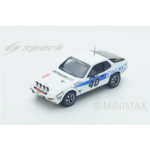PORSCHE 924 GTS N.40 20th MONTE CARLO 1979 J.BARTH-R.KUSSMAUL 1:43 Spark Model Auto Rally Modellino