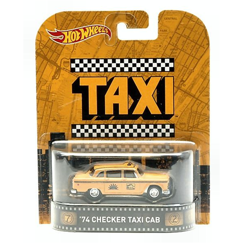CHECKER TAXI CAB 1974 "TAXI" 1:64 Hot Wheels Movie Modellino