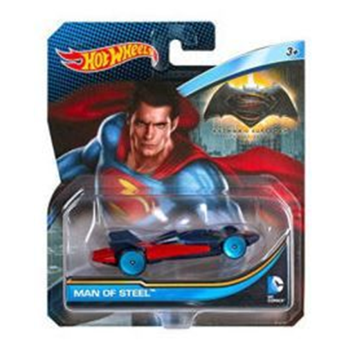 MAN OF STEEL CAR "BATMAN V SUPERMAN" DC COMICS 1:64 Hot Wheels Movie Modellino